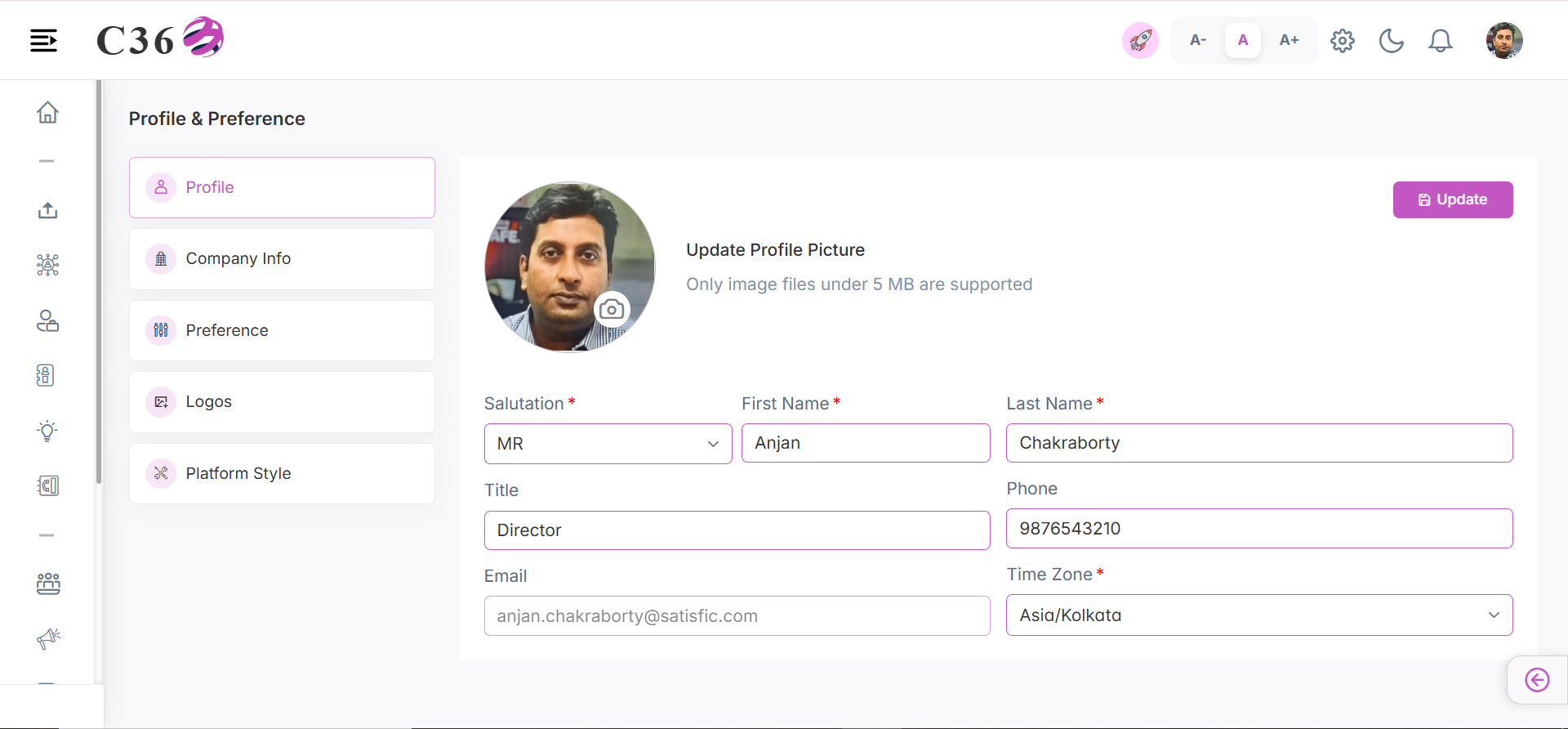 Edit Profile Information
