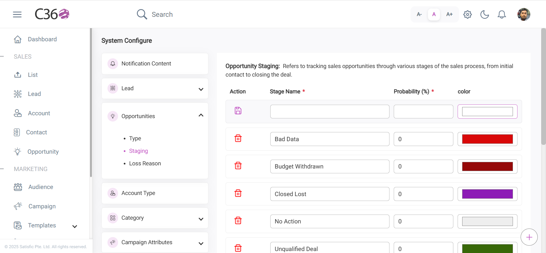 Edit Opportunity Stage